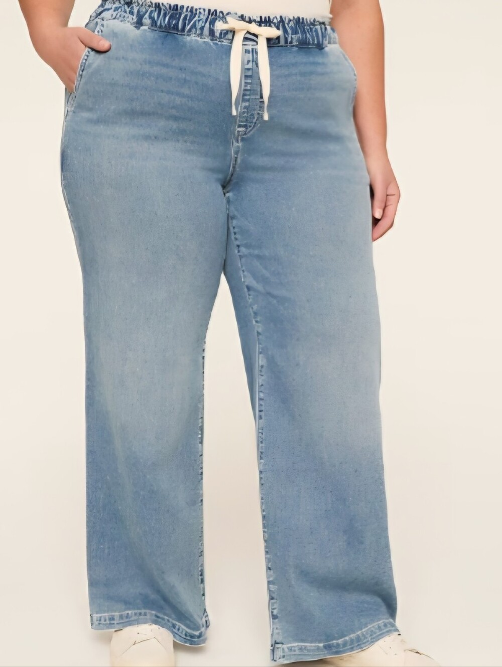 Lane Bryant Wide Leg Cloud Knit Pull-On High-Rise Wide Leg Jean